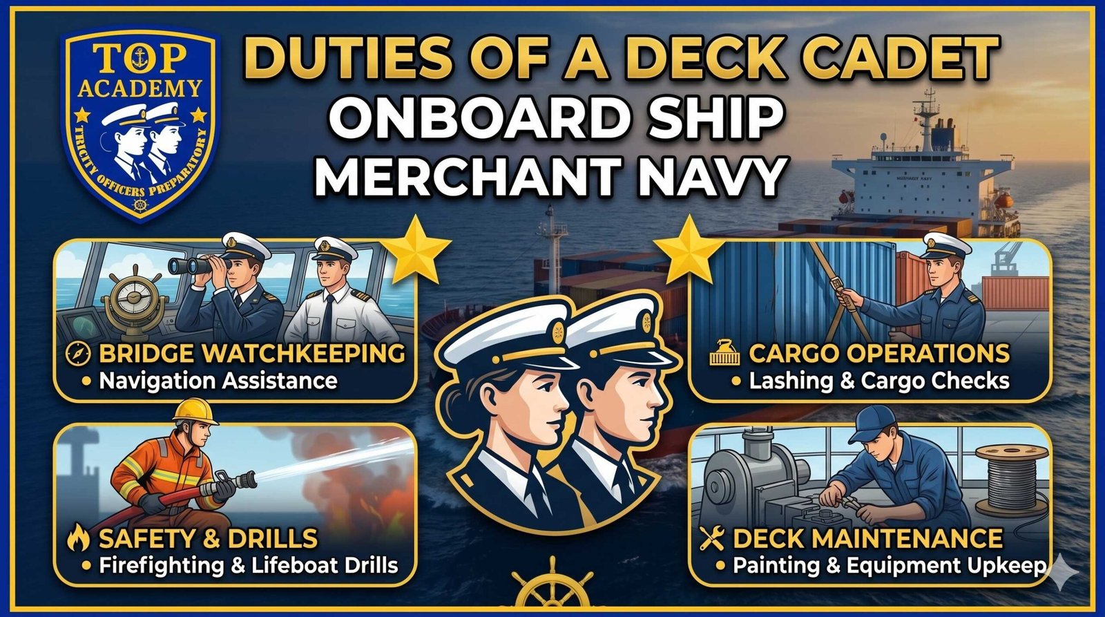 Duties of a Deck Cadet Onboard Ship in Merchant Navy
